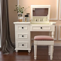 american solid wood dressing table mini flip makeup table bedroom simple modern white dressing table small apartment