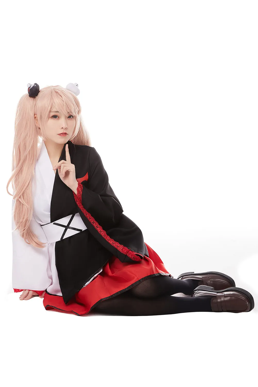 Костюм-кимоно Danganronpa черно-белый для женщин и девочек карнавальный костюм на
