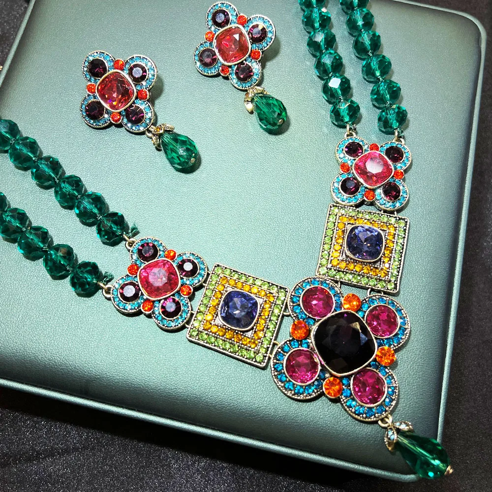 Винтажное ожерелье браслет медное покрытие настоящий золотой цвет циркон