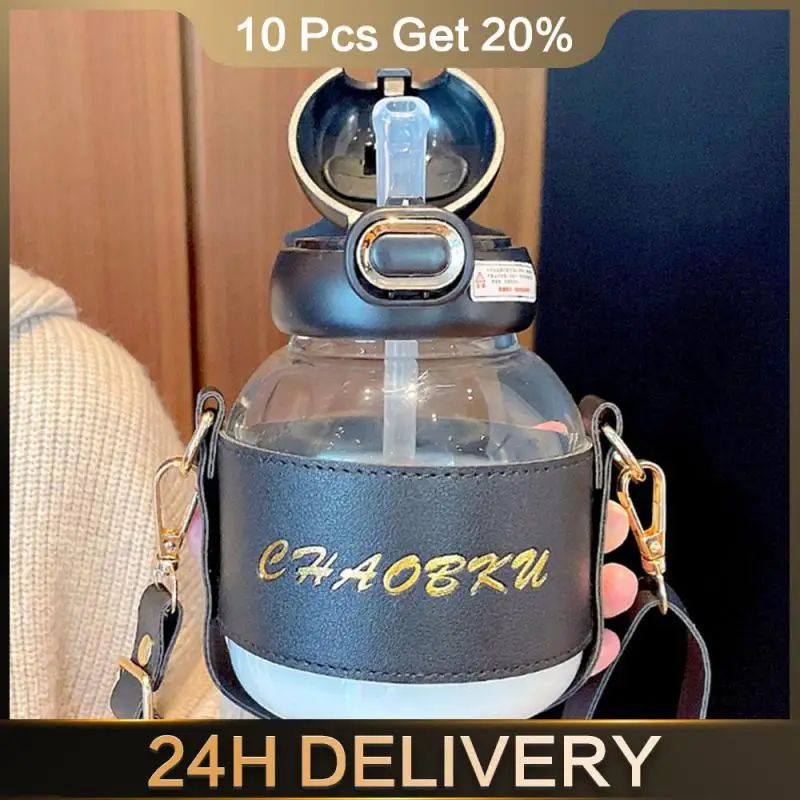 Large Capacity Childrens Cartoon Glass Stylish Simple And Delicate And Kettles Portable Outdoor Straw Water Bottle For Girls