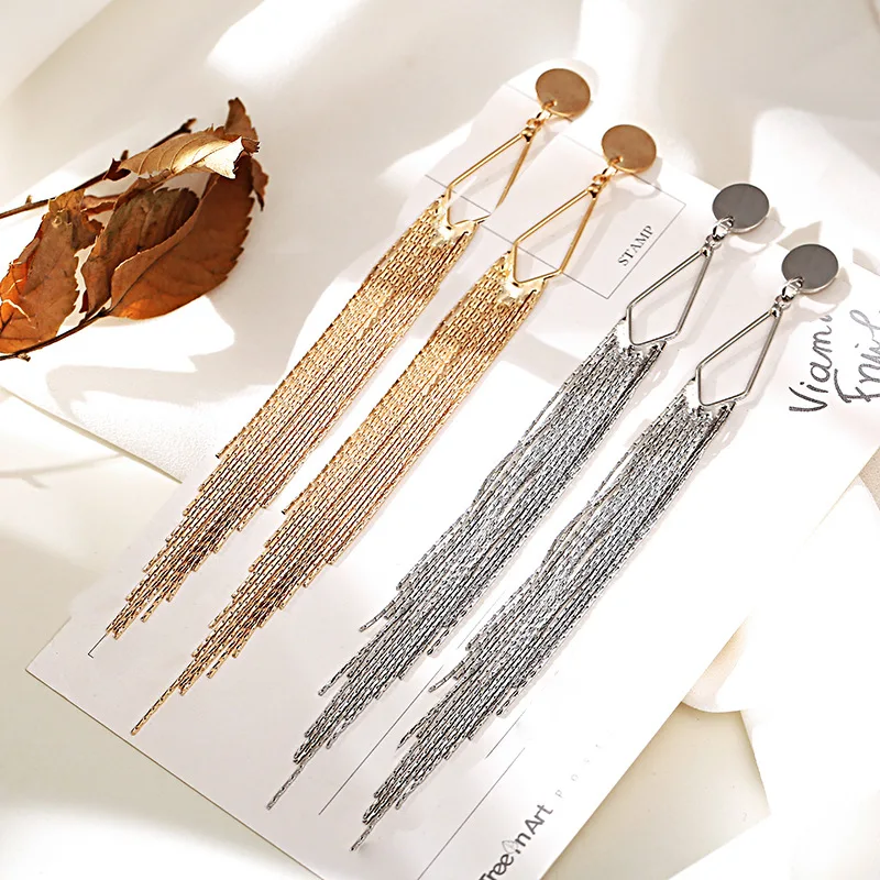 

Japanese Temperament Personality Joker Earrings Long Tassel Earrings Women Fashion Simple Earrings Earrings Fashion Earrings.