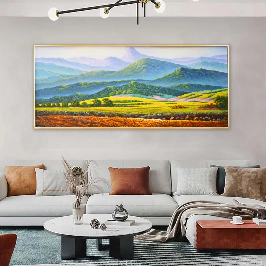 Классический пейзаж картина маслом гигантские горы на холсте художественный