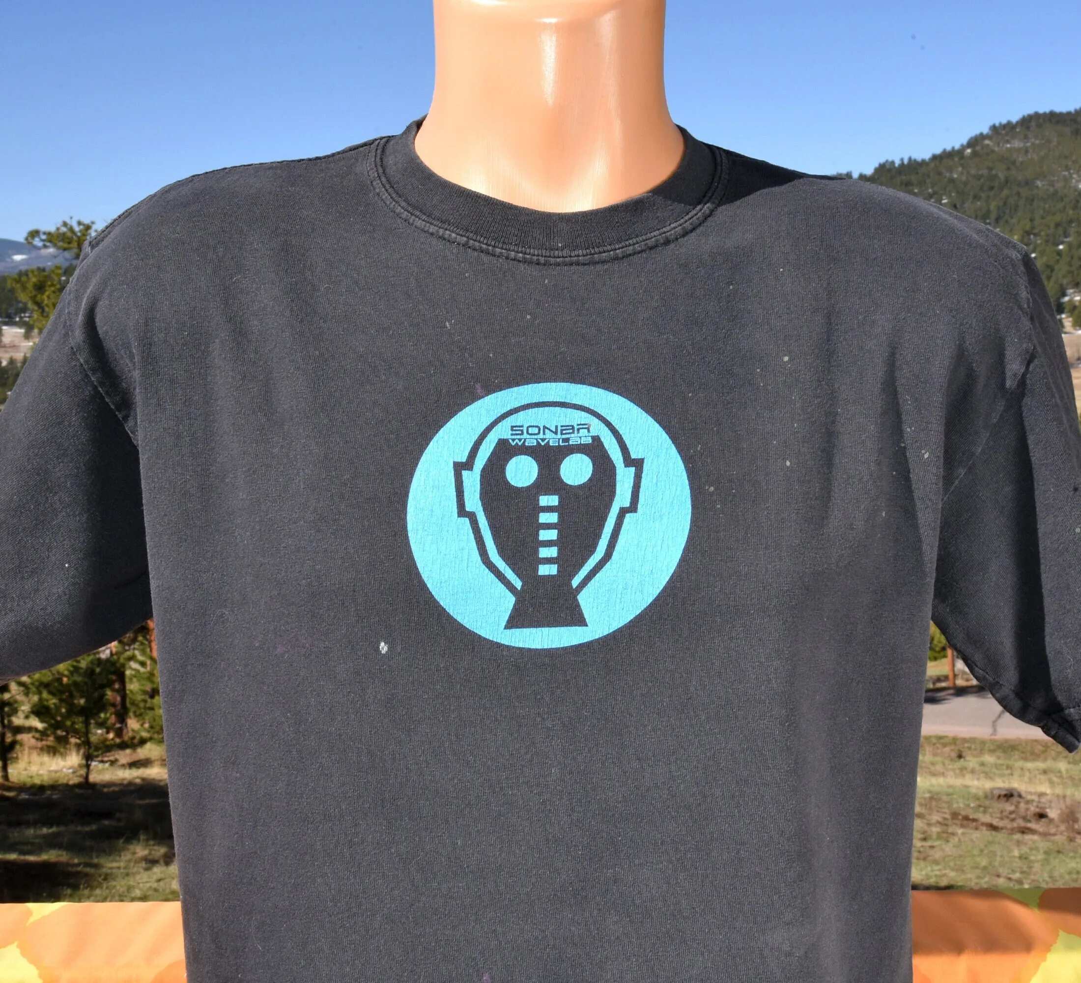 Винтажная футболка с изображением сонара волны Боулдера музыкальная среднего