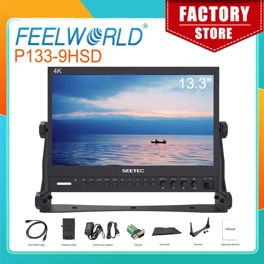 Монитор Seetec P133-9HSD IPS 3G SDI 4K HDMI, 13,3 дюйма, Full HD 1920x1080