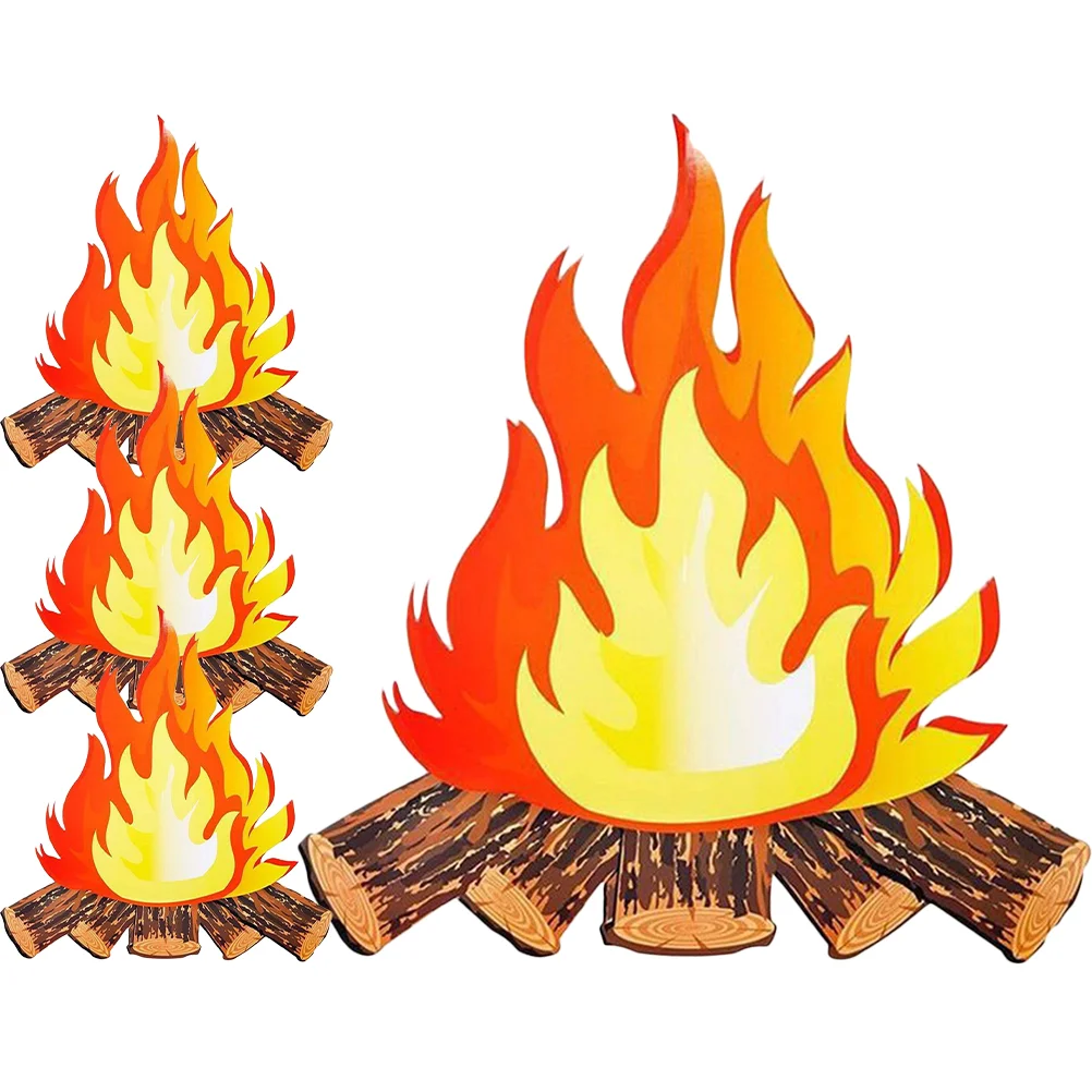 

4Pcs For Kids Pretend Fireplace Flames Pretend Campfire Flame Paper for Party Christmas