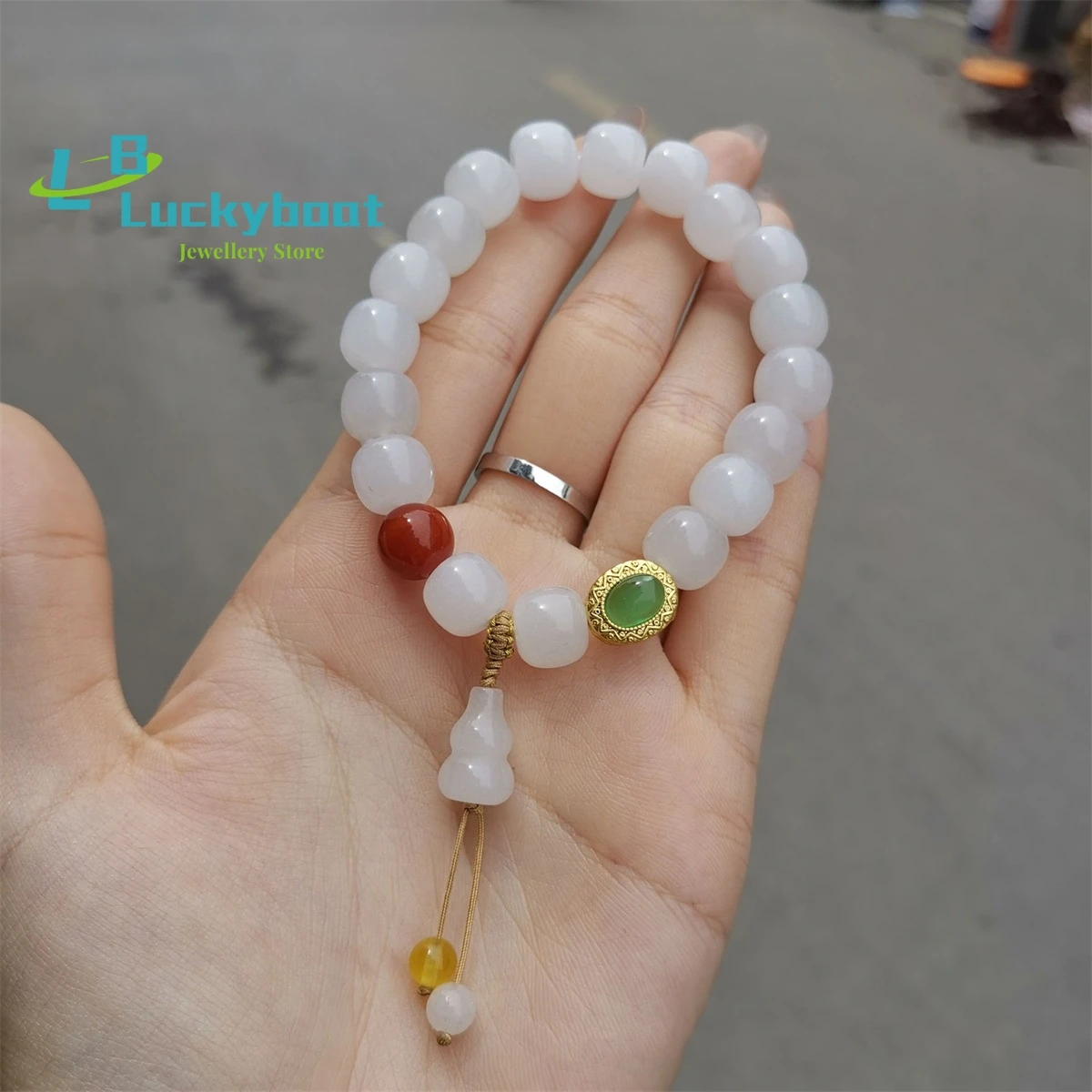 Натуральный нефритовый браслет Xinjiang Hotan Золотая проволока белый нефрит ручная