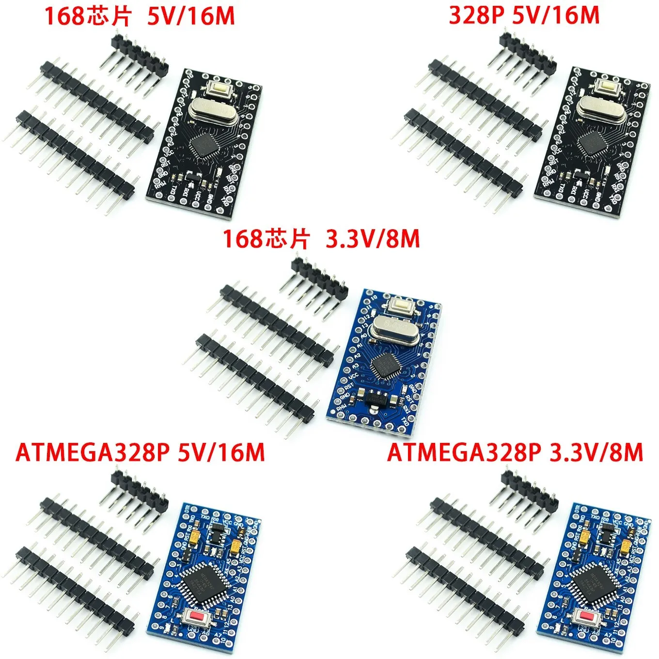 Pro Mini 168/328 Atmega168 3,3 V 5V 16M / ATMEGA328P-MU 328P Mini ATMEGA328 5V/16MHz для Arduino, совместимый с нано-модулем