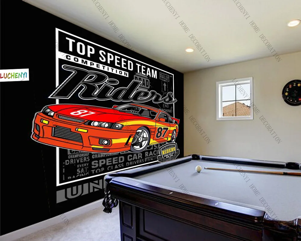 

Papel de parede car European retro car living room bedroom bar hotel theme room wallpaper mural, wallpaper home decoration