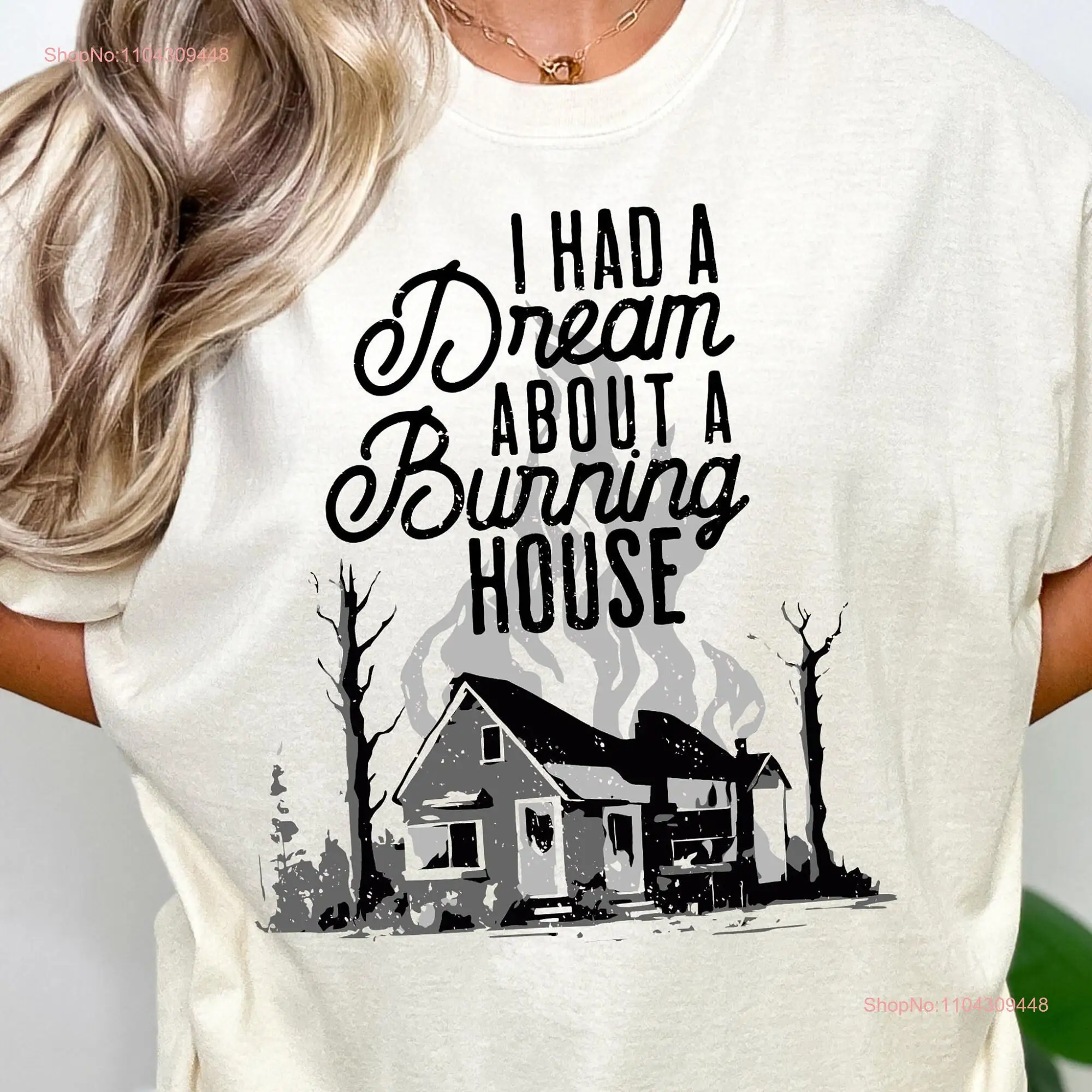 Футболка Burning House с текстами стран Western Cam Music Fan Concert Festival длинными или короткими