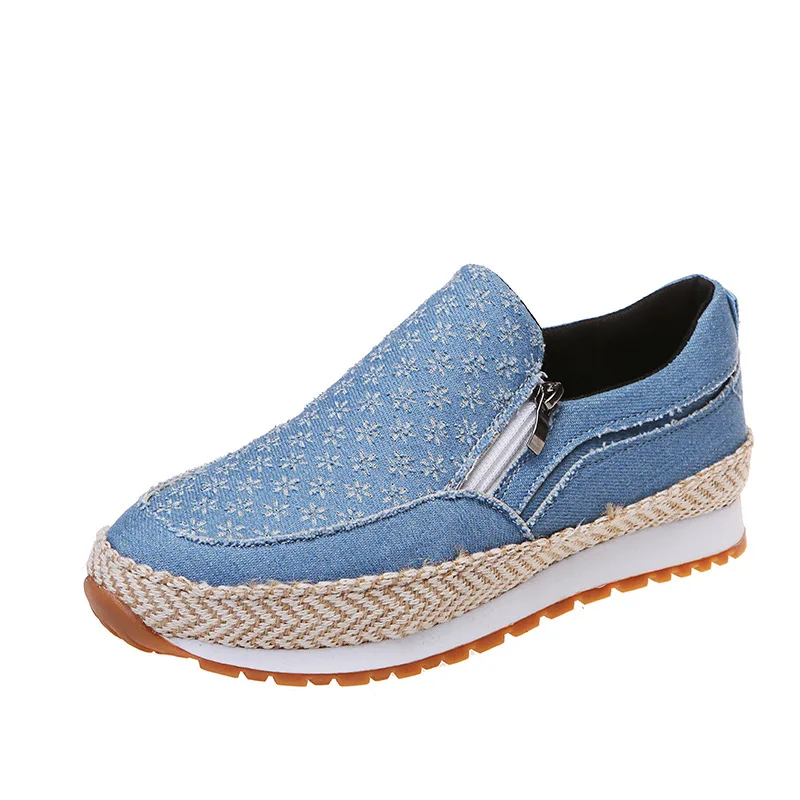 

Women's Flat Shoes 2022 Spring New Casual Round Toe Zipper Platform Shoes Sports Shoes Women's Vulcanized Shoes Shoes for Women