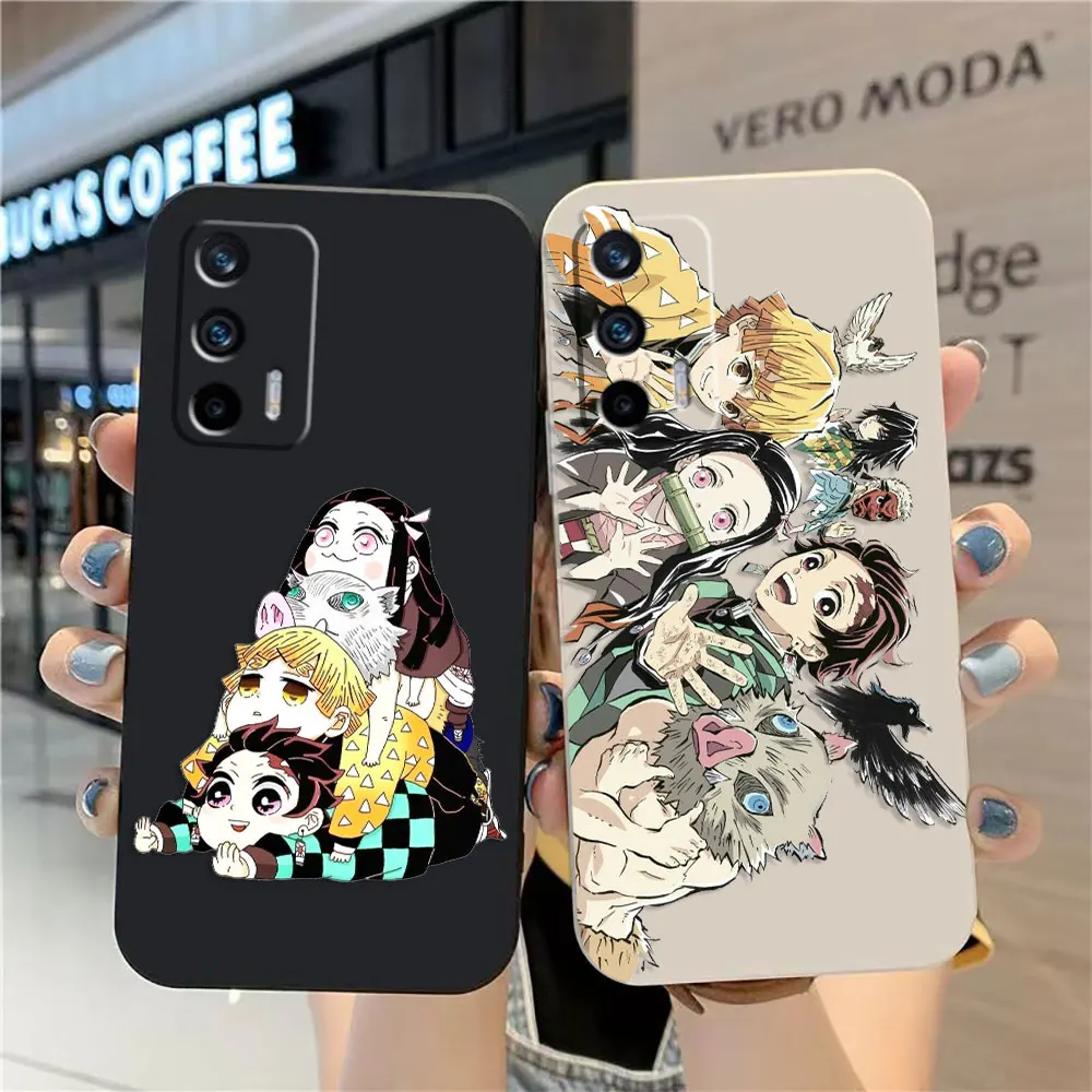 

Cartoon Demon Slayer Anime Case For Realme 10 9 8 8I C30 C31 C33 C35 C55 GT NEO 2 3 5 NARZO 50 5G Colour Liquid Case Funda Shell