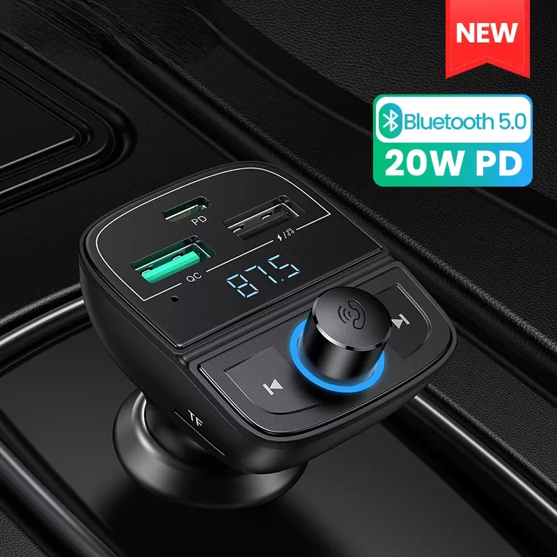 

Quick Charge 4.0 Car Charger for Phone FM Transmitter Bluetooth Car Kit Audio MP3 Player Fast Dual USB Car Phone Charger