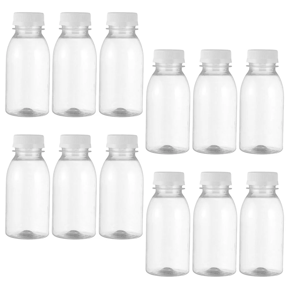 

12 Pcs Milk Bottle Container Juicing Bottles Plastic Containers Multipurpose Drink Yogurt Juice Beverage Jar Tea