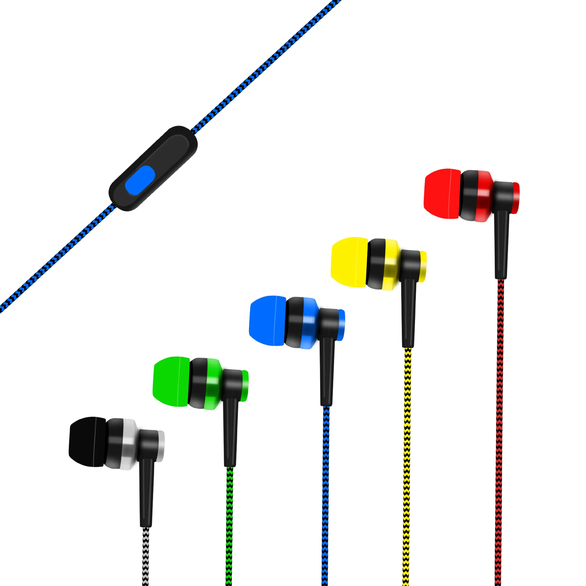 

1Pc 3.5mm High Quality Color Cloth Line Heavy Bass Sound In Ear Music Earphones Universal Mobile Phone Headset