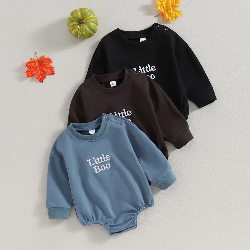 

Bmnmsl детские комбинезоны с длинным рукавом с вырезом лодочкой вышивкой буквами осенний Боди Одежда для Хэллоуина