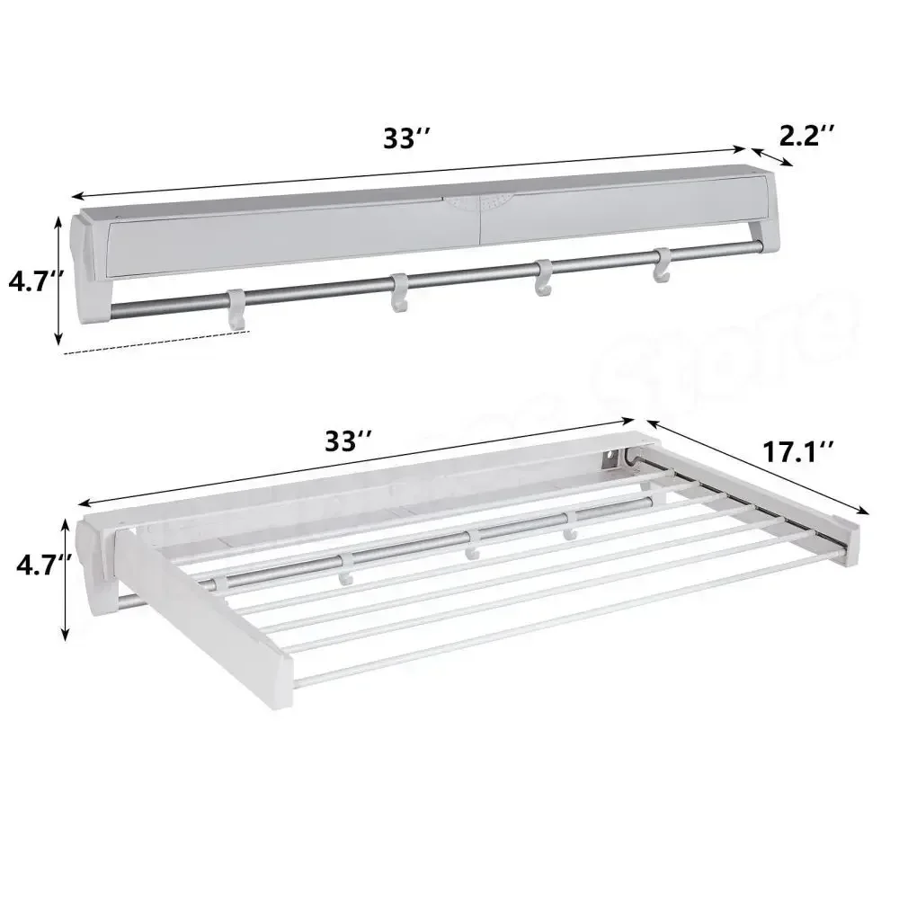 

MZXM Складная настенная сушилка для белья белая 7 стержней