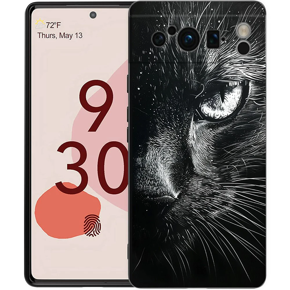 Фото Чехол для телефона Cat Line Black Cats для Google Pixel 9 8 9A 8A 7 7A 6 Pro XL 6A 5G, черный мягкий чехол с роскошным чехлом из ТПУ №5