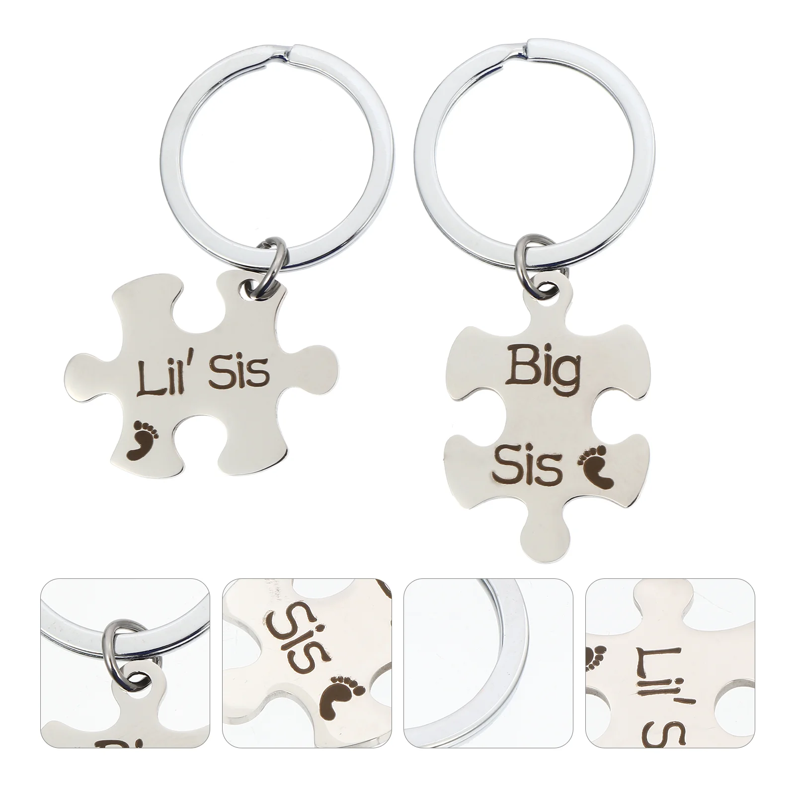 

2pcs Fashion Stainless Creative Unique Practical Key Rings Puzzle Keychains Keychains for Women Valentine's Day Men Love