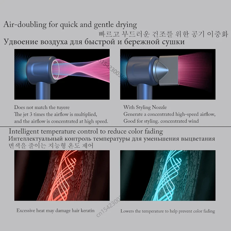 Leafless Hair Dryer Negative Ion hair care Professinal Quick Dry 220V Home Powerful Hairdryer Constant Anion Electric Hair Dryer