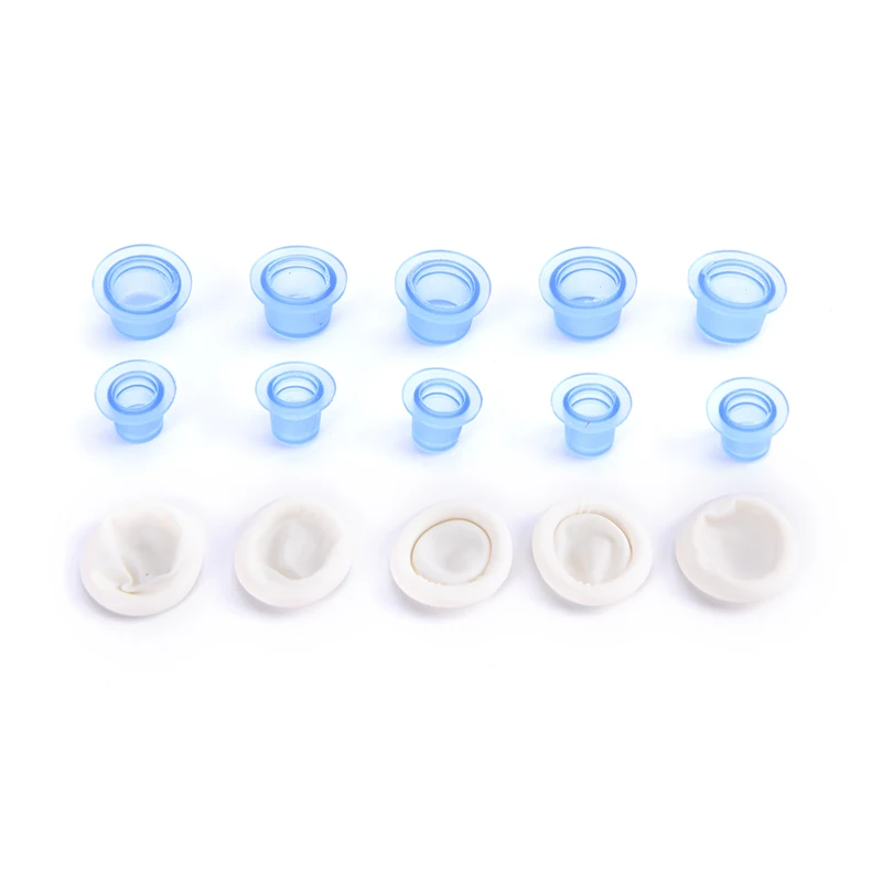 

100Pcs Small Disposable Microblading Tattoo Ink Cup with Storage Box Permanent Makeup Pigment Clear Holder Container Cap