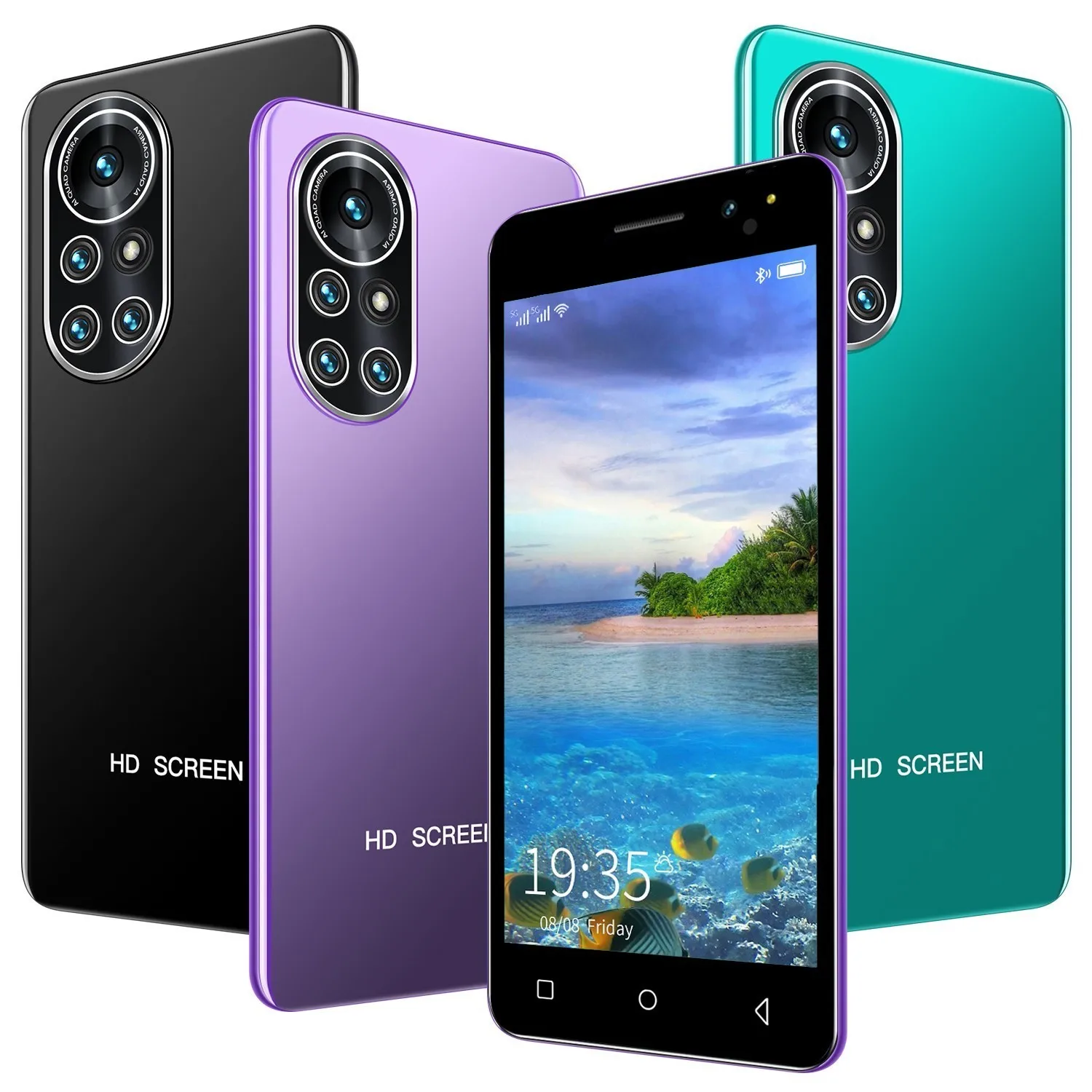 2022 CellPhone Cheap Smartphones On Android Nova 8 5.0-Inch Small Phone Face Unlock Full Screen 5.1 512 + 4G ROM |