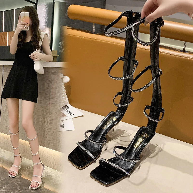 Сандалии женские в римском стиле босоножки-гладиаторы на завязках повседневная