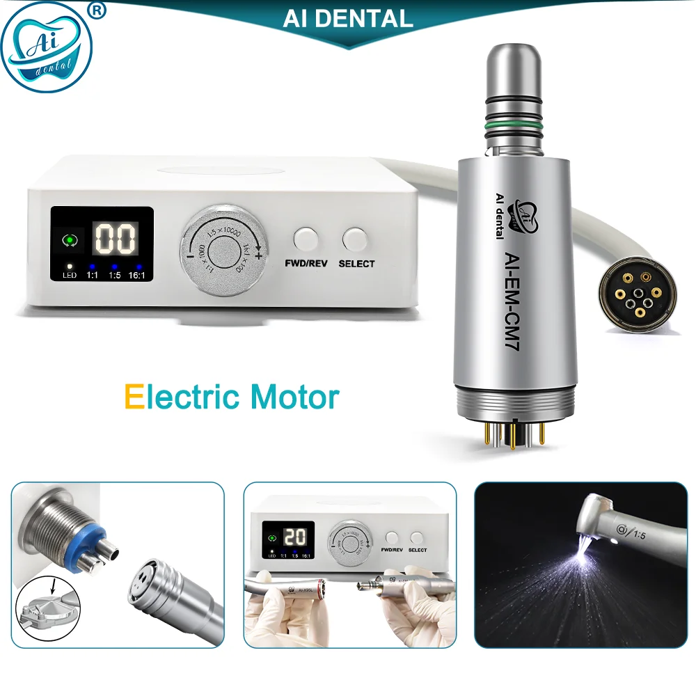 

Dental Products Brushless LED Indicator Micromotor Standard E-type Contra Angle Optic Handpiece Smart Adjustable Mode AI-EM-CM7