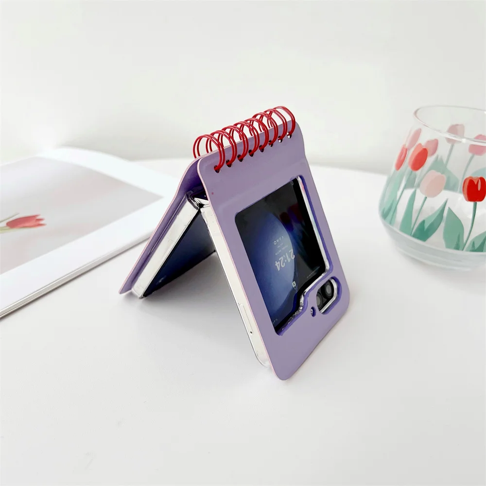 Чехол для телефона в стиле спирального ноутбука Samsung Galaxy Z Flip 6 5 4 3 Flip6 Flip5 Flip4 Flip3 5G