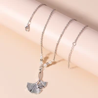 long chain pearls ginkgo biloba leaf necklaces for women gifts collars ginkgo leaf pendant short necklaces boho jewelry