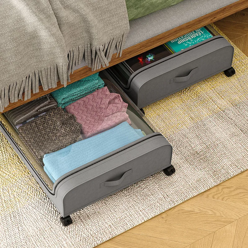 Arc under the bed storage ******der with cover cloth dust rack simple clothes shoes box