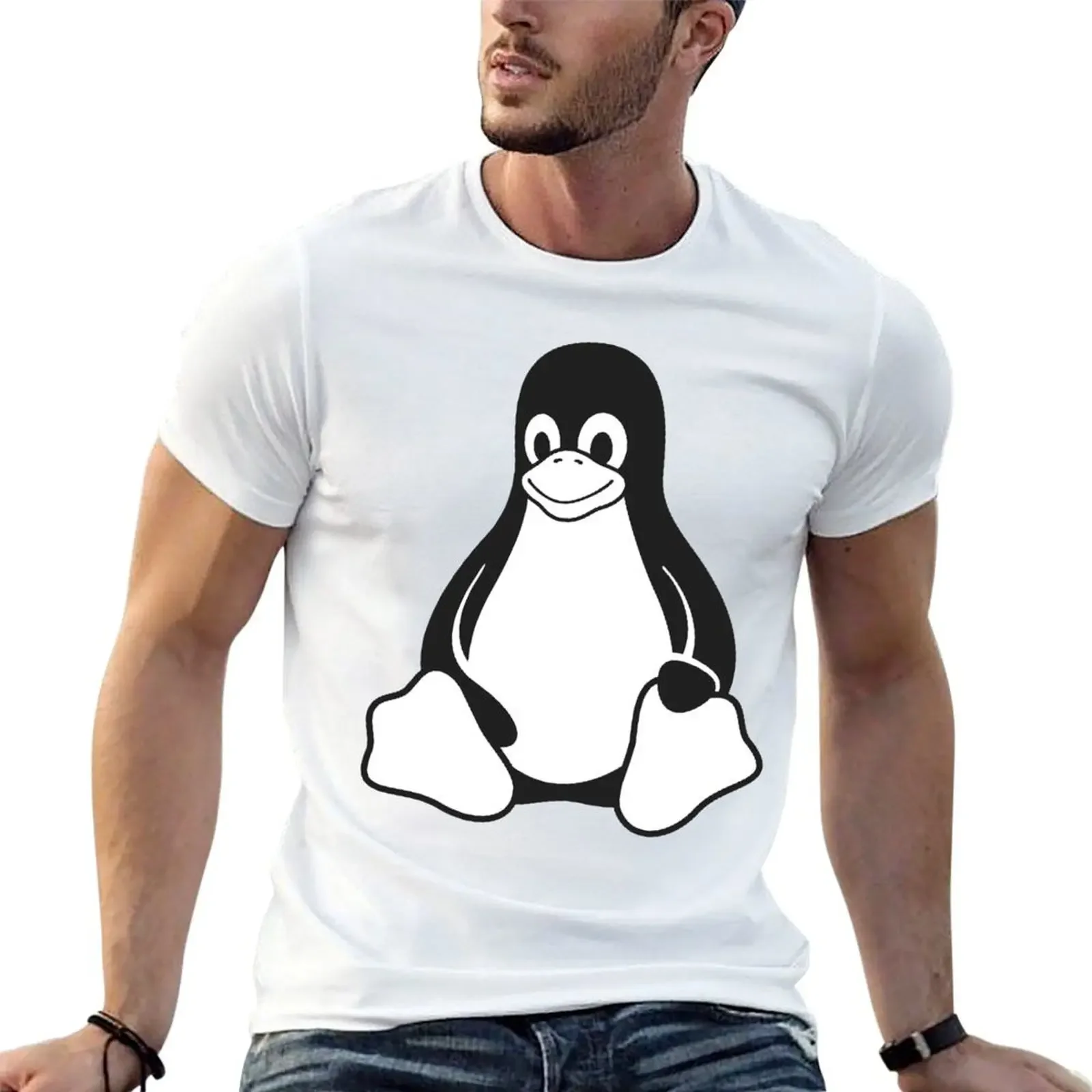 Tux футболка корейская модная одежда аниме рубашки мужские