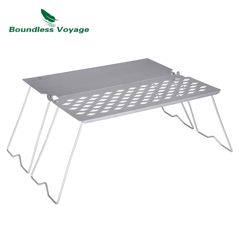

Boundless Voyage OutdoorTitanium Grill with Folding legs BBQ Charcoal Grilled Net for Camping Picnic Barbecue Desk
