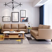 modern nordic leather sofa combined with leather living room furniture on the first floor