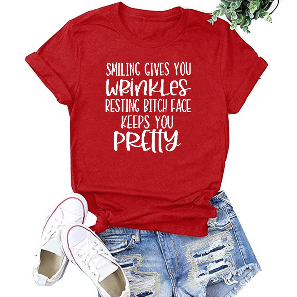 

Women Casual Printing Short Sleeves O-Neck Loose T-Shirt Blouse Tops