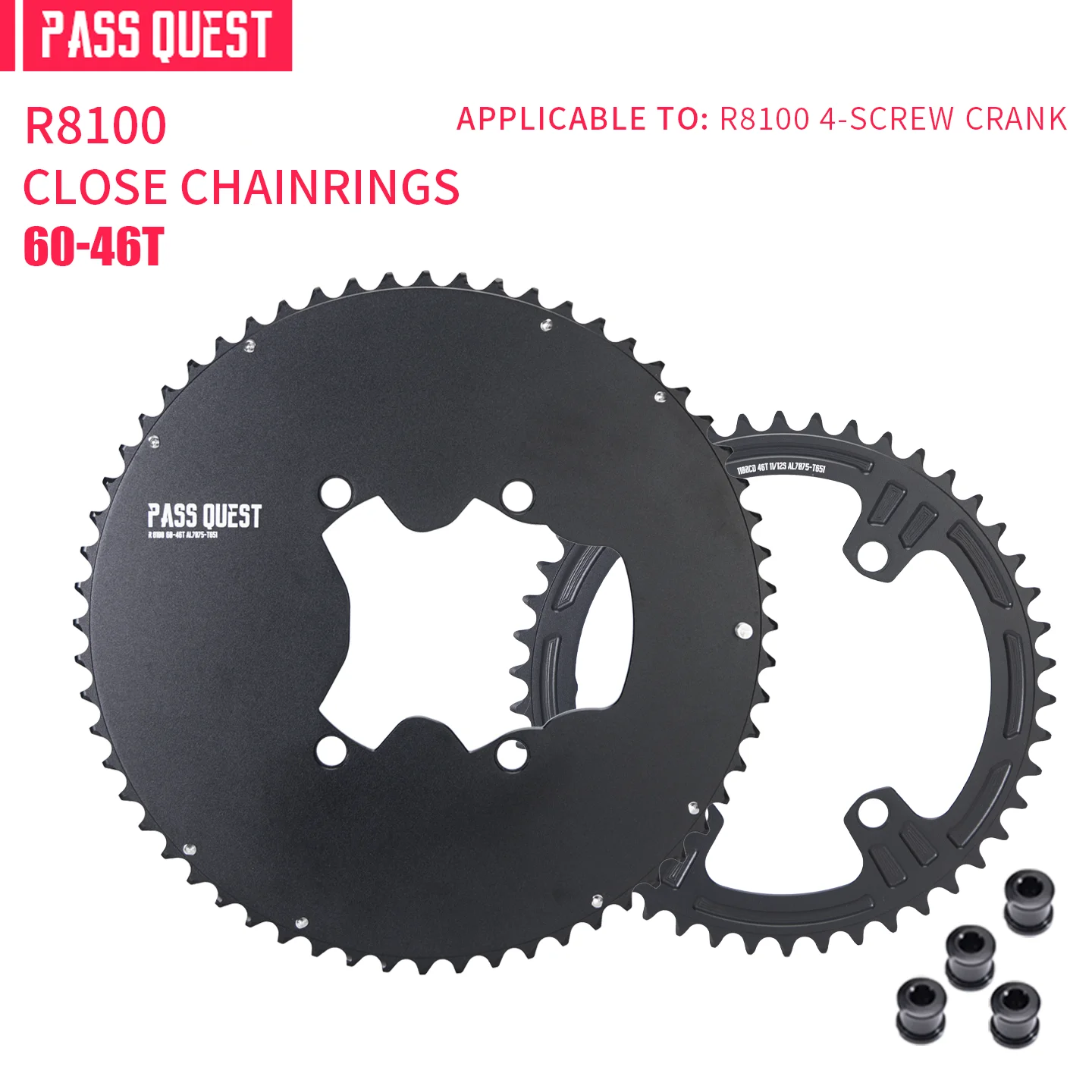Фото 60-46T 2025 НОВЫЙ дизайн для Shimano ULTEGRA R8100 Dura-ace R9200 48-35T 56-42T двойные звездочки с двойным диском 110bcd №1