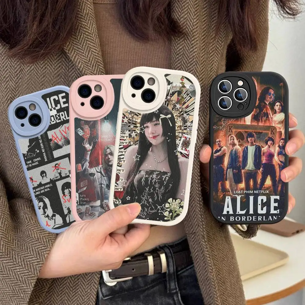 Фото Популярный чехол для телефона A-Alice I-In B-Borderland для iPhone 11, 12, 13, 14, 15, 16 Pro Max Mini Plus, мягкий кожаный чехол №1