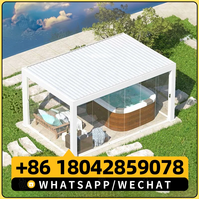 YASN 3x6M Высококачественная уличная пергола затемняющая моторизованная молния