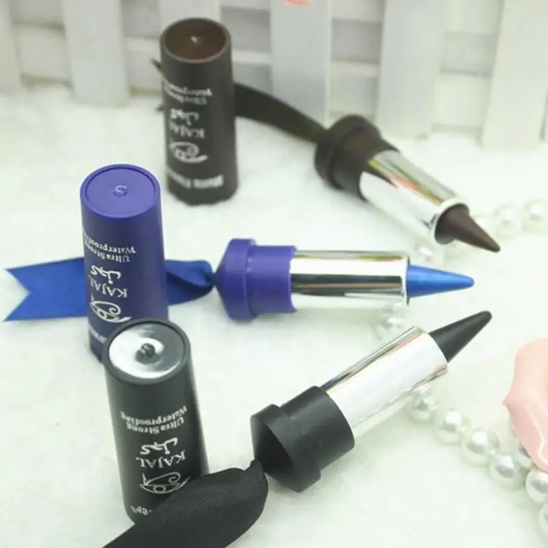 Thick Pencil Eyes Gel Black Liner / Bold Eyeliner Color Blue Black Waterproof Long Last 1 Pc