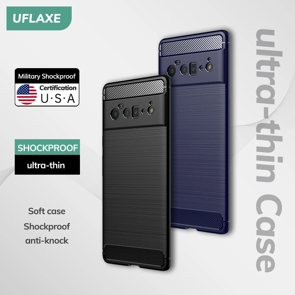 UFLAXE Original Soft Silicone Case for Google Pixel 6 Pro 6a Back Cover Ultra-thin Shockproof Casing