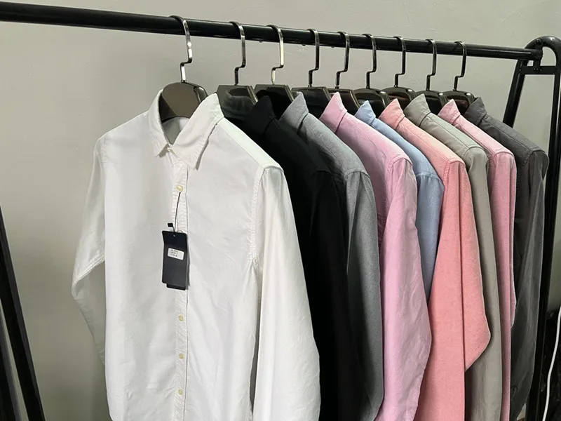 

H841 High Quality Homme Laurel Embroidery 100%Cotton Camisa Masculina Men Solid Long Shirts Fashion Casual Hombre Chemises