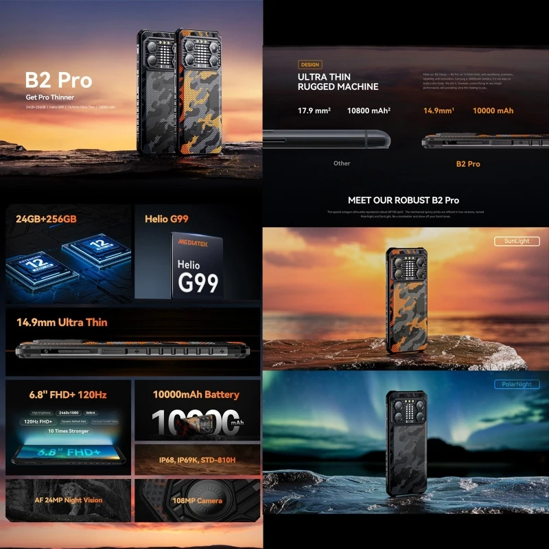 Прочный телефон IIIF150 B2 Pro 12 ГБ + 256 6 78 дюйма