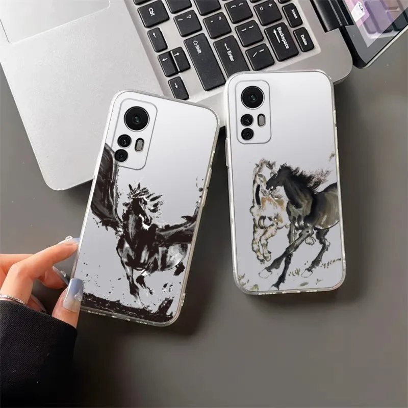 

Horse Series Phone Case For Xiaomi 13 12 10 11 11T Poco F3 M4 Redmi K40 K30 10X 9T Note10 11 10S 9 8 Pro Lite Transparent Cover