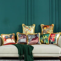 light luxury pillowcase american style retro sofa cushion cover bedroom car office waist pillow case pillowcase home decoration
