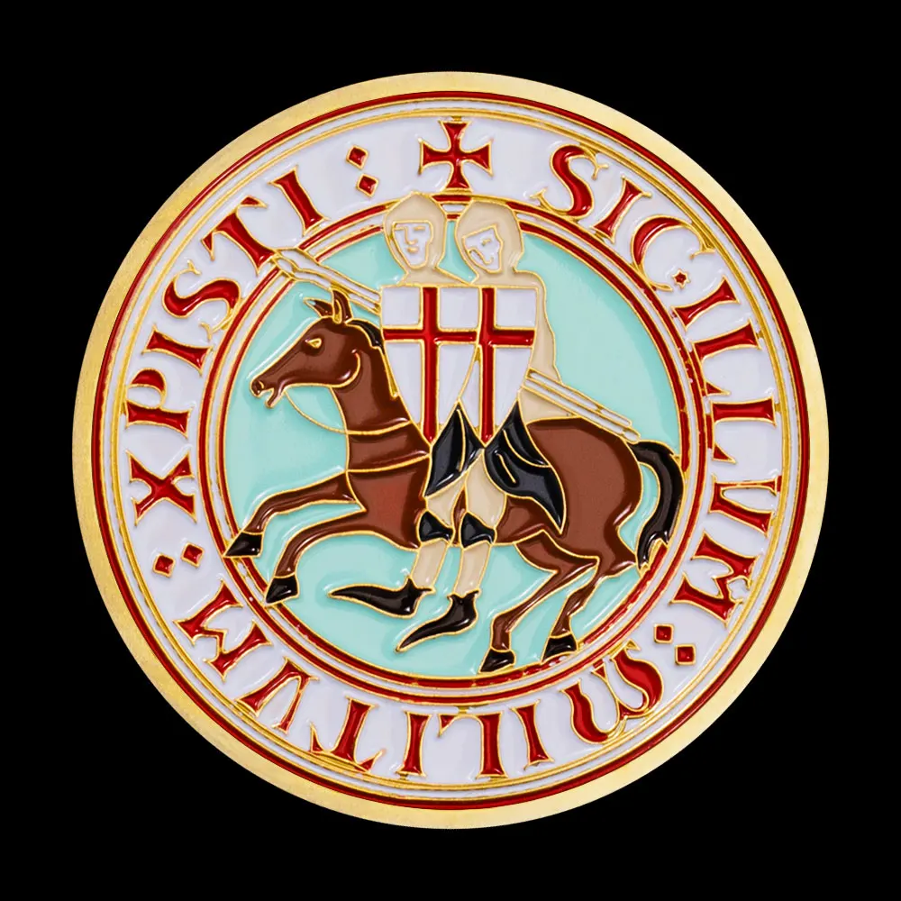 Рыцари тамплиеры сложные монеты Юбилейные с золотым покрытием крестообразные