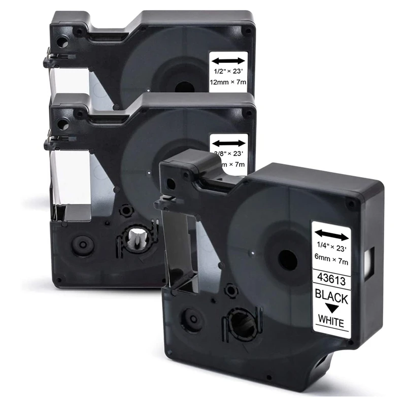 

Label Tape Replacement For Dymo D1 Tape 43613 40913 45013 6/9/12Mm X 23Inch, Work With Labelmanager 160 280 210D 420P