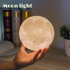 Трендовый светильник Moon Light 2022, Креативный светодиодный ночник с 3D рисунком Галактики, модели батарей, украшение в виде Луны для спальни, подарка для любимых и детей