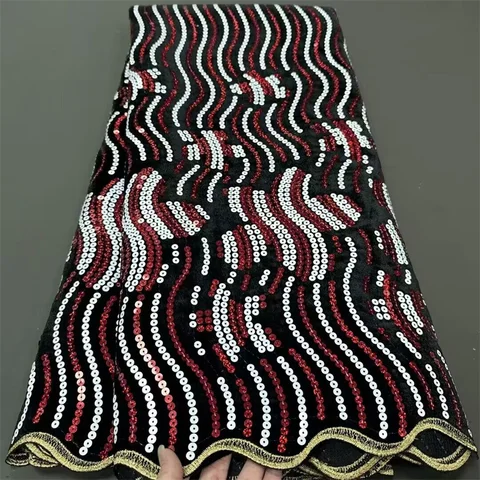 Африканская бархатная кружевная ткань