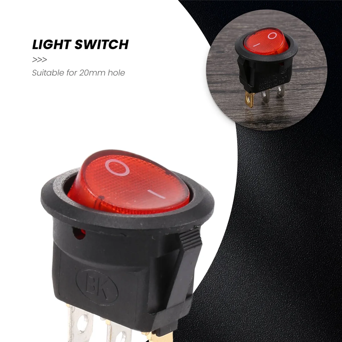 Двухполярный переключатель вкл. Выкл. Красный 3 контакта 220 В