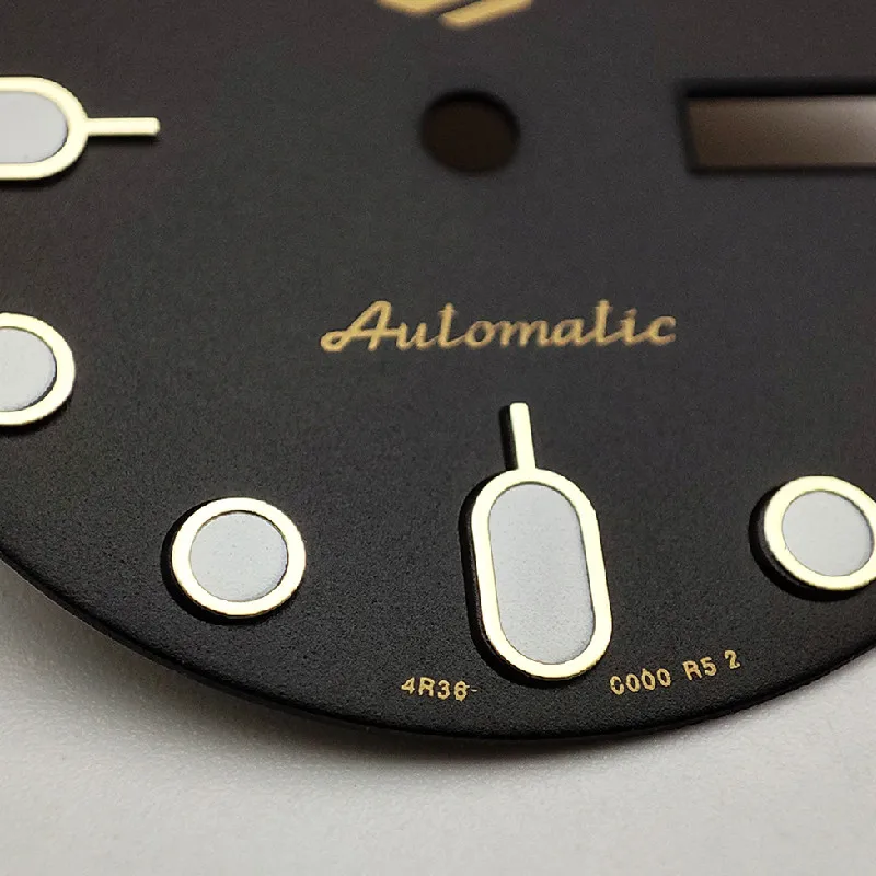 Watch accessories dial black gold nails C3 green luminous 28.5mm modified abalone watch MOD fit NH36 movement Date-day case