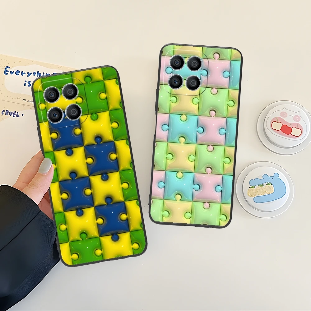 Модный красивый чехол для мобильного телефона Puzzle Huawei Honor 90 80 70 60 50 30 20 10 9 8 7 Pro S SE Lite